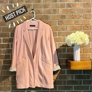 NWOT Pink Cotton Roll Up Jacket